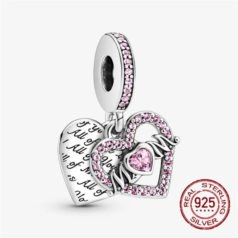 BlackPluss - plata ley 925 Sterling Silver Bear Balloon Mom Beads Charm Fit Original Pandora Bracelets Charm For Women Jewelry DIY Gift