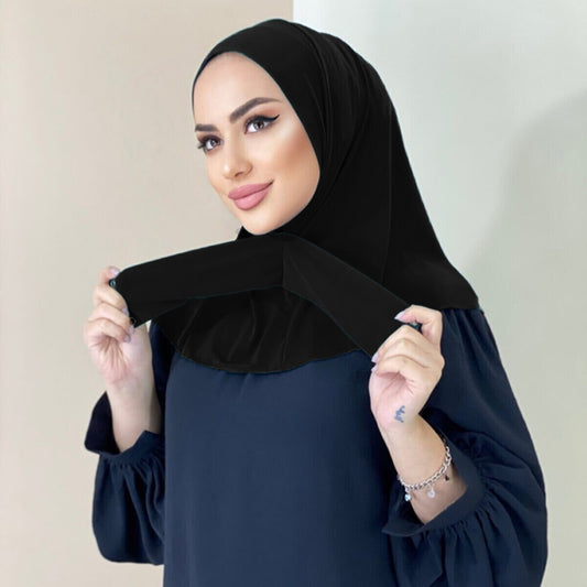 BlackPluss -  Fastener Hijab for Muslim Women Full Cover Head Wraps Scarf