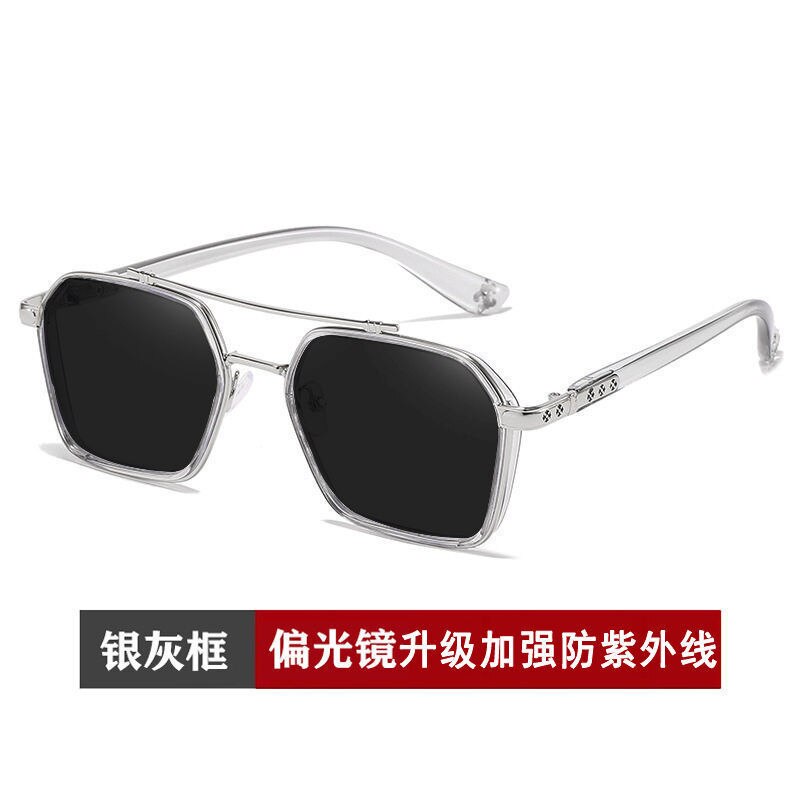 BlackPluss - Polarized Square Metal Sunglasses