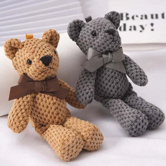BlackPluss - M Bear Stuffed Plush Toys Baby Cute Dress Key pendant