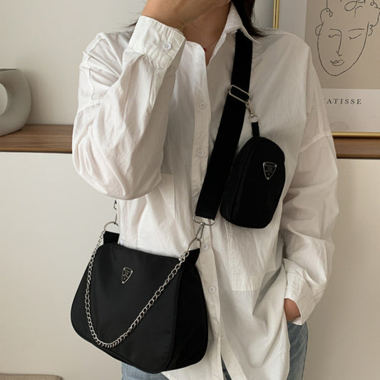BlackPluss - New Women's Textured Shoulder Bag with Square Small Bag.