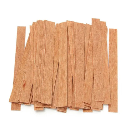 BlackPluss - 50Pcs 6mm 8mm 12.5mm 13mm Wooden Candles Wick with Sustainer Tab Candle Wick Core for Candle Making Supply Soy Parffin Wax