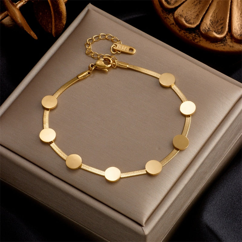 BlackPluss - Bracelet Stainless Steel Fashion Gold Color Jewelry