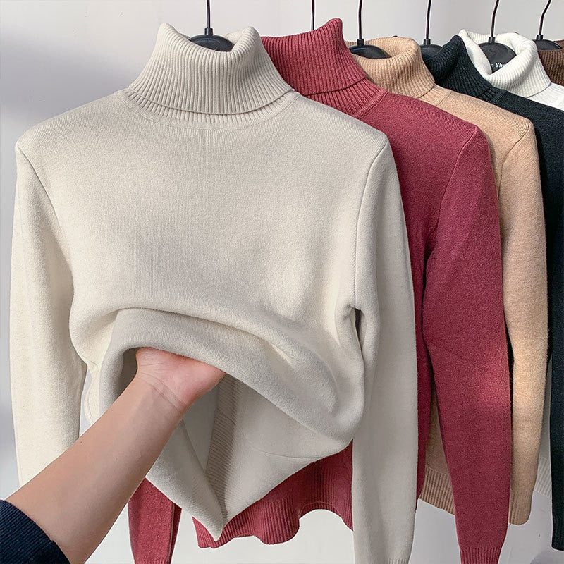 BlackPluss - Warm Long Sleeve Knitted Pullover Basic Sweaters Casual