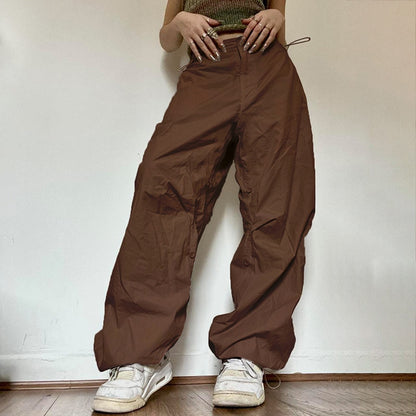 BlackPluss - Drawstring Baggy Trousers Streetwear Vintage Hippie Solid