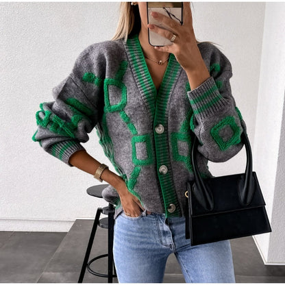 BlackPluss - Cardigan Knitted Sweater Jacket Warm Embroidery Fashion