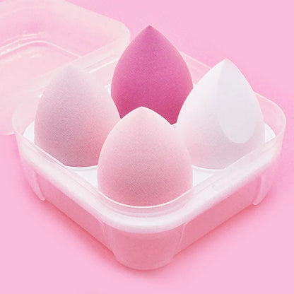 BlackPluss - 4pcs Makeup Sponge Powder Puff Dry and Wet Combined Beauty Cosmetic Ball Foundation Powder Puff Bevel Cut Make Up Sponge Tools