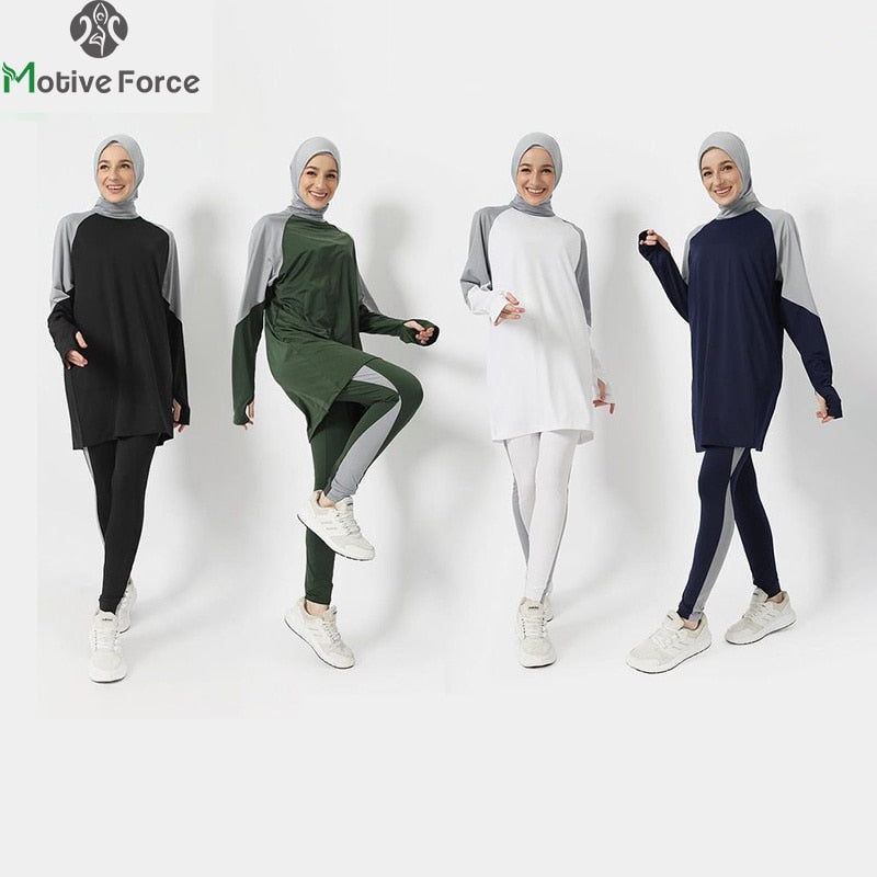 BlackPluss - 3PCS Muslim Sport Wear Sets For Woman Hijab Islamic Women