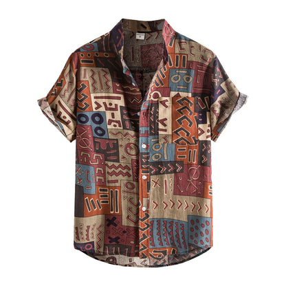 BlackPluss - Colorful Lattice Shirts For Men Vintage Summer Casual Shirt