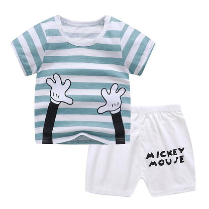 BlackPluss - Casual Baby Kids Sports Clothing Disney Mickey Mouse Clothes Sets.