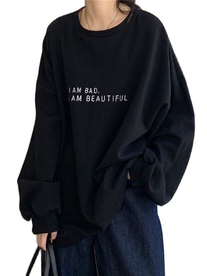 BlackPluss - Long Sleeve Korean Style Autumn Female Casual Sweatshit