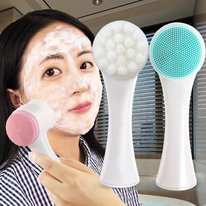 BlackPluss - Silica Gel Facial Brush Double Sided Facial Cleanser Blackhead Removing.