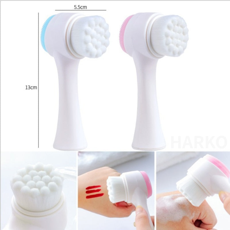 BlackPluss - Silica Gel Facial Brush Double Sided Facial Cleanser Blackhead Removing.