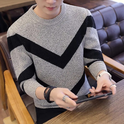 BlackPluss| Grey Sweaters And Pullovers Men Long Sleeve Knitted Sweater