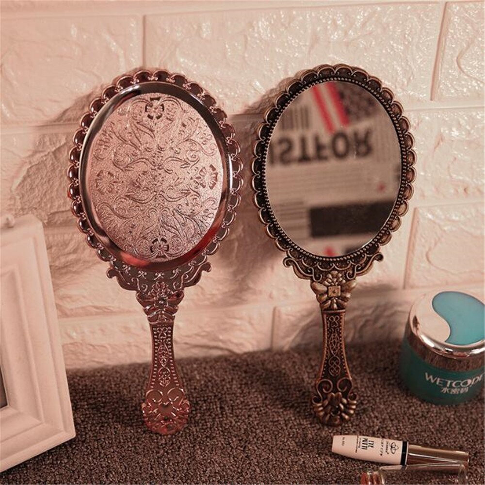 BlackPluss - Vintage Carved Handheld Vanity Mirror Makeup Mirror