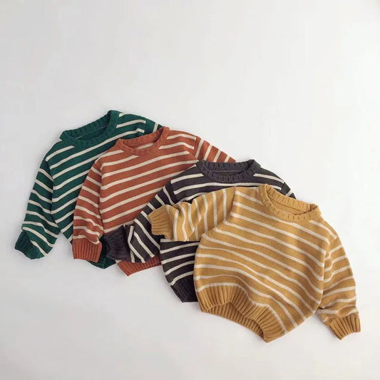 BlackPluss - MILANCEL Kids Sweaters Striped Boys Knitwear Girls Pullover  Vintage Children Clothes