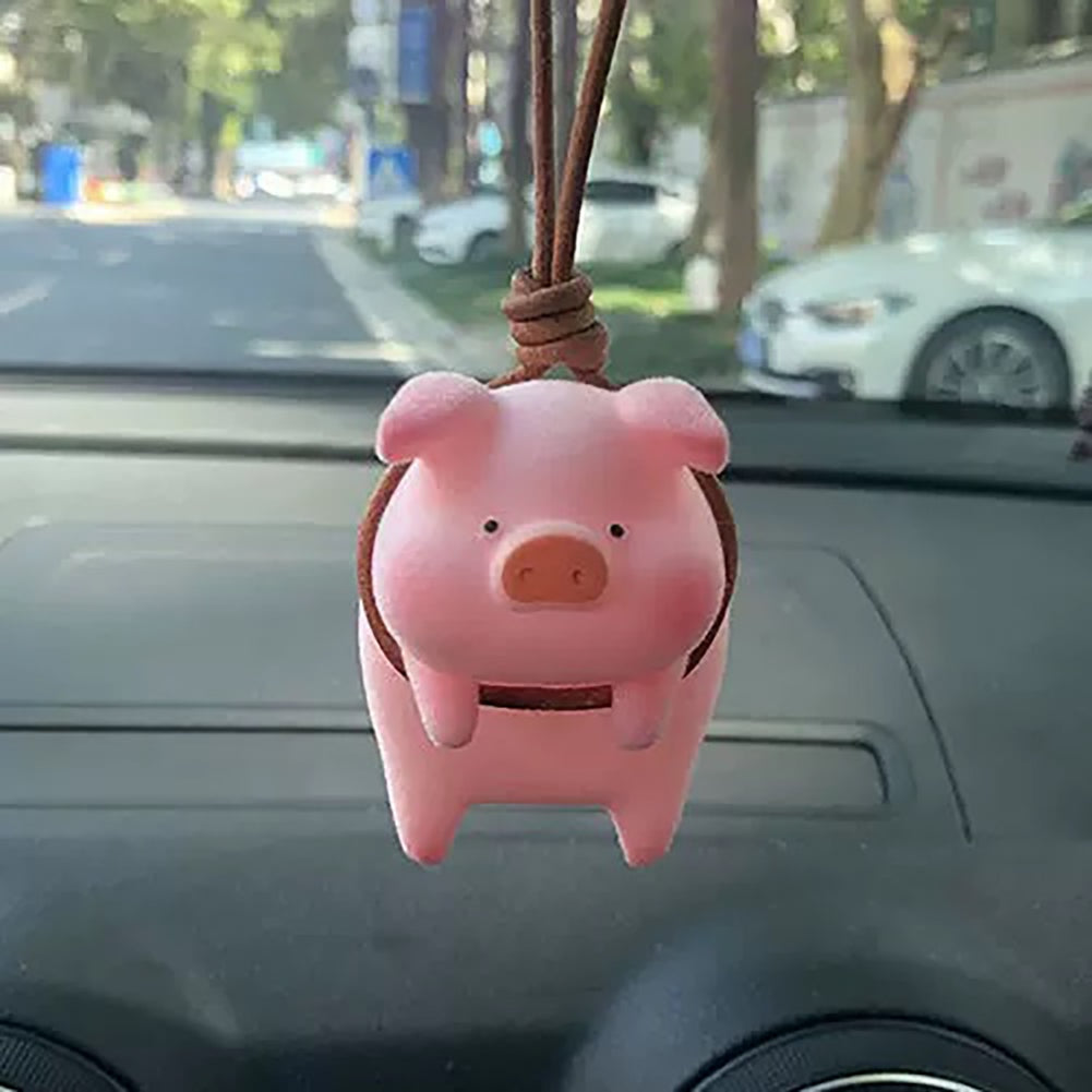 BlackPluss - Cute Pig Car Accessorie Swing Pig Car Pendant Auto Rearview