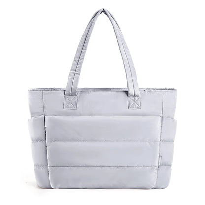Blackpluss | Puffy Tote Bag for Women Big Square Cotton Padded Female Quilting Shoulder Purse Simple Daily Handbag Women's Bag