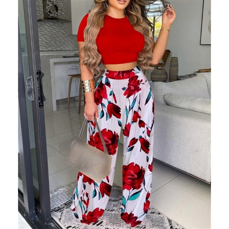 BlackPluss - new women's two-piece print vest pants women's classic