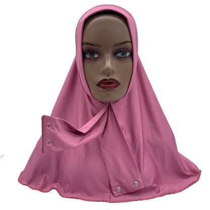 BlackPluss -  Fastener Hijab for Muslim Women Full Cover Head Wraps Scarf