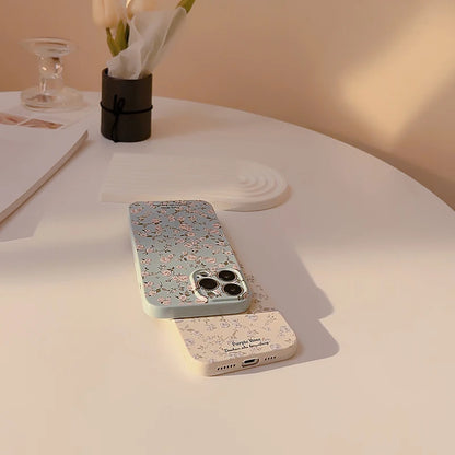 Retro Shattered Flowers Phone Case For iPhone 15 14 13 12 11 Pro Max Fashion Simple Floral Soft Shell Shockproof Bumper Cover