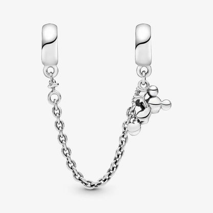 BlackPluss - Fit Original Pandora Charms Bracelets Disney Climbing Mickey Safety Chain Charm  Jewelry Berloque