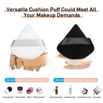 BlackPluss - 6 Pcs Velvet Triangle Powder Puff Make Up Sponges for Face Eyes Contouring Shadow Seal Cosmetic Foundation Makeup Tool