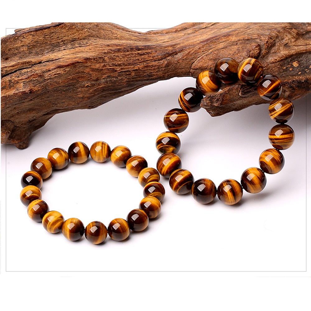 BlackPluss - 5A Natural Tiger's Eye Stone Bracelets & Bangle for Women.