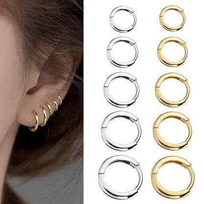 BlackPluss -  Hoop Earrings Stainless Steel Small Ear Piercing Jewelry