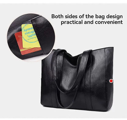 Blackpluss | Vintage Large Capacity Tote Bag, Retro Vegan Shoulder Bag, Women's Casual Handbag