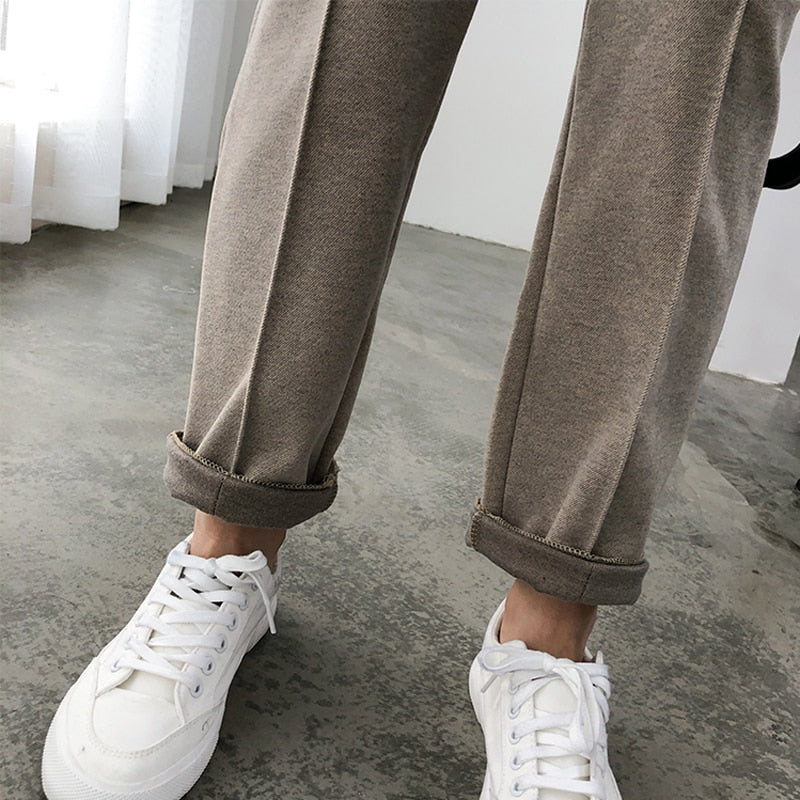 BlackPluss - Women Pencil Pants Trousers Style Wool Female Work Suit Pant Loose.