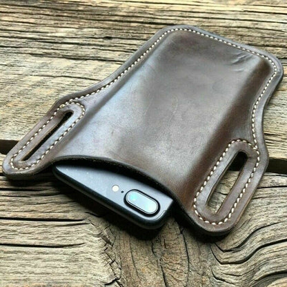 Men Phone Case Holster Cellphone Loop Holster Belt Waist Bag Props Leather Purse