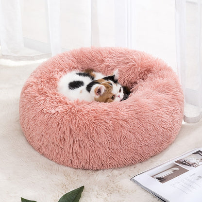 BlackPluss - Cat Nest Round Soft Shaggy Mat Indoor Dog Cat Bed Pet Supplies.