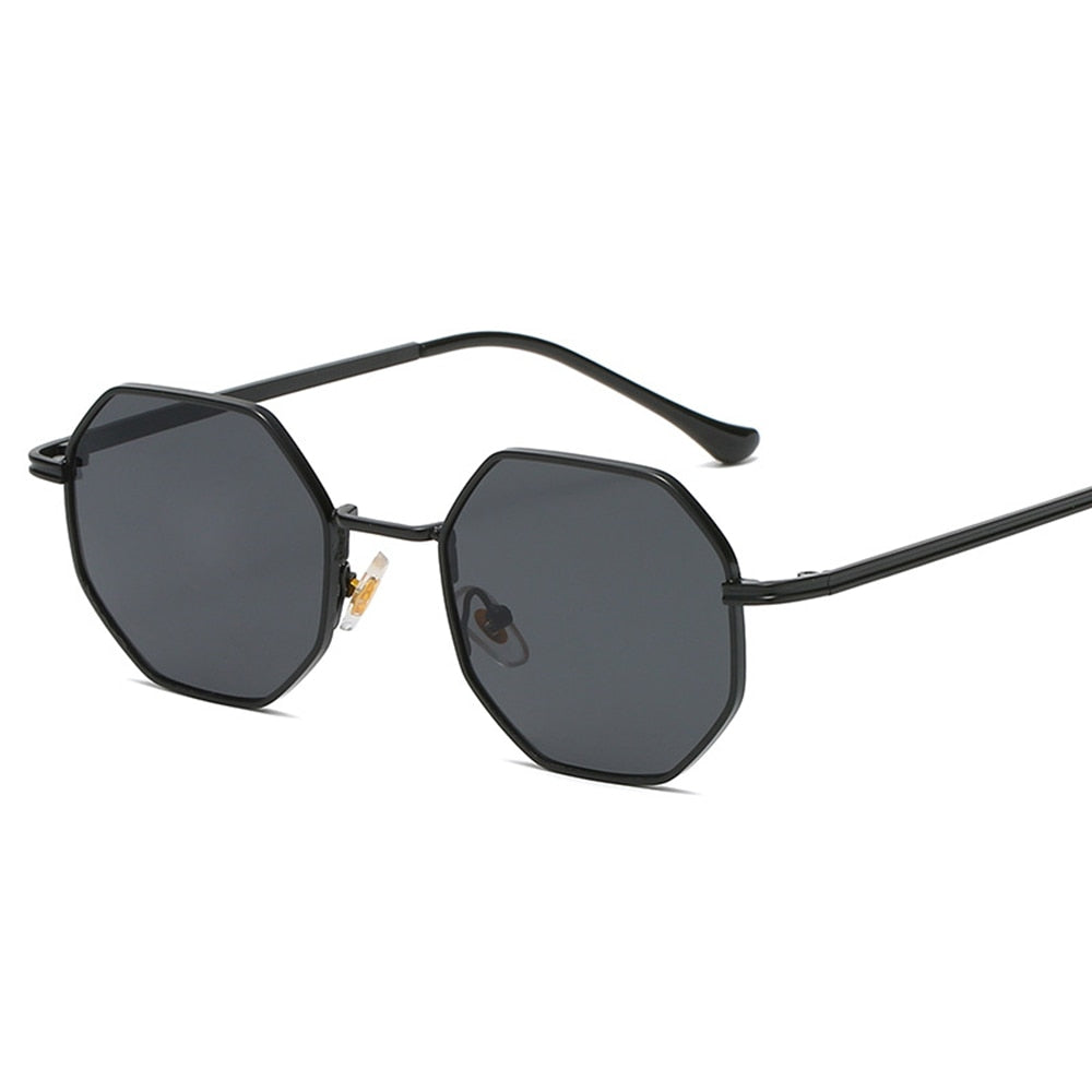 BlackPluss - Polygon Sunglasses Men Vintage Octagon Metal Sunglasses.