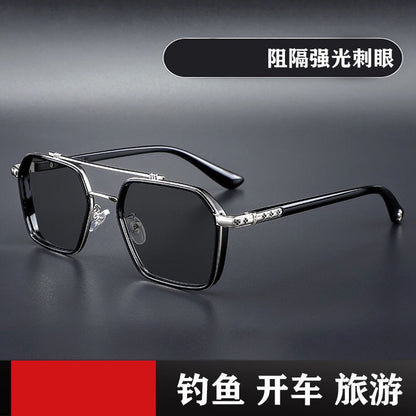 BlackPluss - Polarized Square Metal Sunglasses