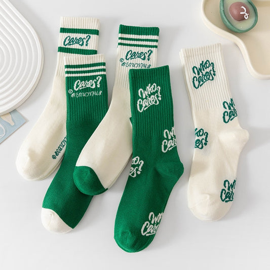 BlackPluss - New Green Socks Cotton Japanese Mid-Tube Socks.