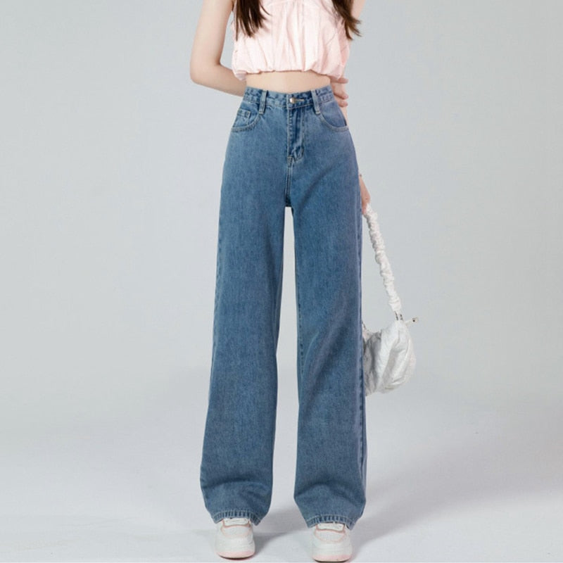 Fashion Jeans Woman Wide Pants Cowboy Pants for Women Clothing Jeans Y2k Clothing 2023 High Waisted Jeans For Woman 90s Clothes