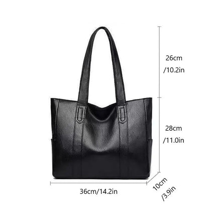 Blackpluss | Vintage Large Capacity Tote Bag, Retro Vegan Shoulder Bag, Women's Casual Handbag