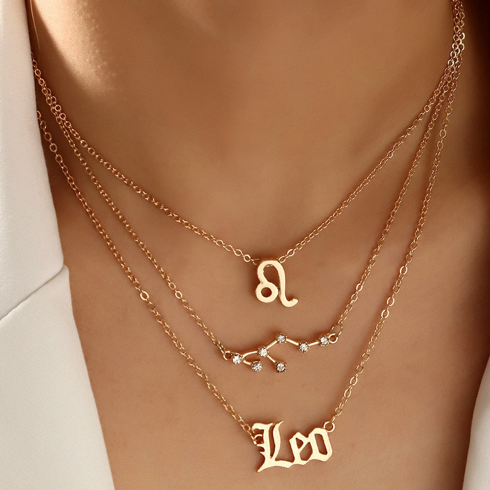 BlackPluss - zodiac necklace Charm Gold Color Necklace.