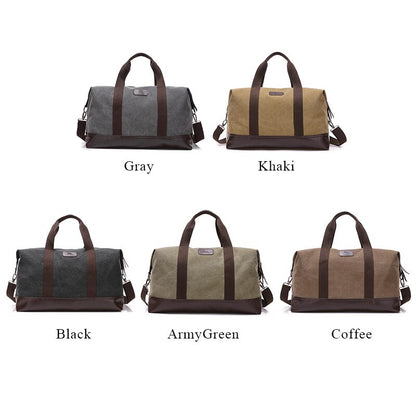 BlackPluss - Vintage Canvas Bags for Men Travel Hand Luggage Bags Weekend Overnight.