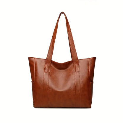 Blackpluss | Vintage Large Capacity Tote Bag, Retro Vegan Shoulder Bag, Women's Casual Handbag