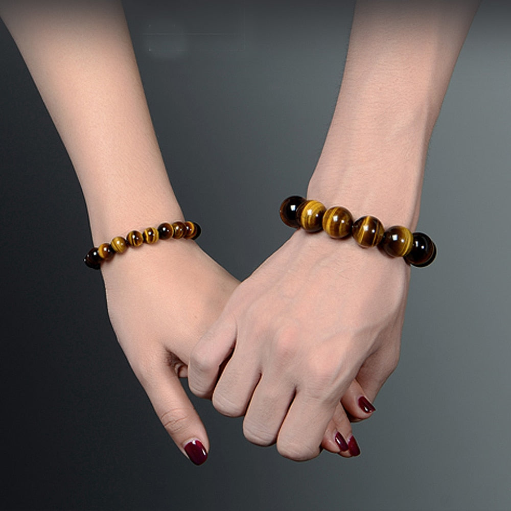 BlackPluss - 5A Natural Tiger's Eye Stone Bracelets & Bangle for Women.