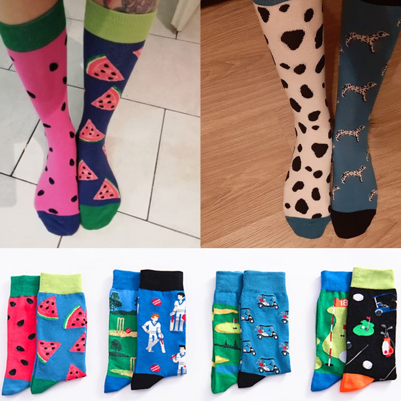 BlackPluss - Trend Men's Cotton Socks Cartoon Abstract Couple Socks