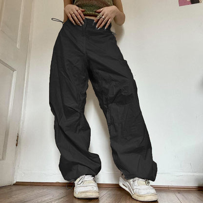 BlackPluss - Drawstring Baggy Trousers Streetwear Vintage Hippie Solid